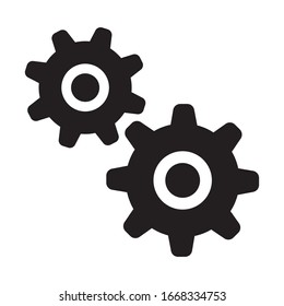 icono de engranajes. simple imagen plana vectorial plana negra eps10. aislado sobre fondo blanco