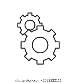 Gears icon. simple thin line icon.