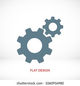 gears icon, stock vector illustration flat design style