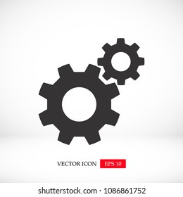 gears icon, stock vector illustration flat design style