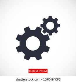 gears icon, stock vector illustration flat design style