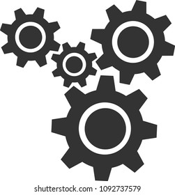 gears icon, stock vector illustration flat design style