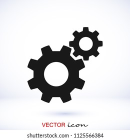 gears icon, stock vector illustration flat design style