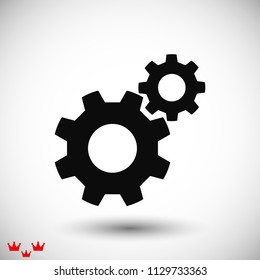 gears icon, stock vector illustration flat design style