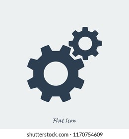 gears icon, stock vector illustration flat design style