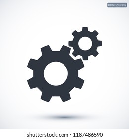 gears icon, stock vector illustration flat design style