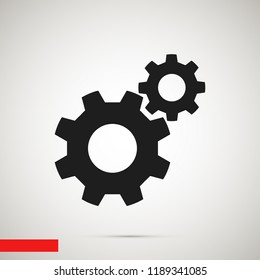 gears icon, stock vector illustration flat design style