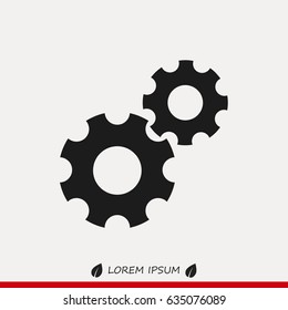 gears icon, stock vector illustration flat design style