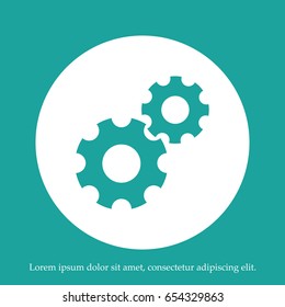 gears icon, stock vector illustration flat design style