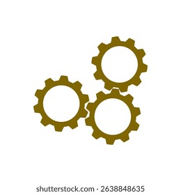 Gears icon symbol isolated on white background