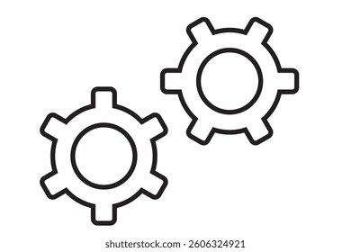 Gears icon symbol simple design
