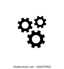 Gears icon symbol vector isolated on white background