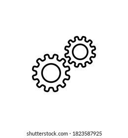 Gears icon symbol vector on white background.