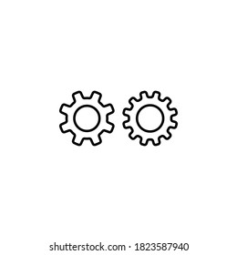 Gears icon symbol vector on white background.