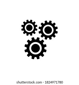 Gears icon symbol vector on white background