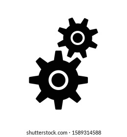 Gears icon, system settings symbol. Cogwheel pictogram.