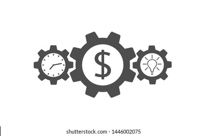 Gears icon. Technology symbol, communication concept Vector