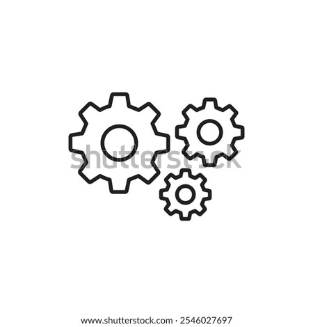 Gears icon Thin line art isolated