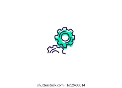 Gears icon in trendy flat style isolated on white background vector illustration
