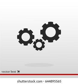 gears icon, vector best flat icon, EPS