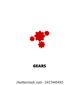 gears icon. gears vector design. sign design. red color