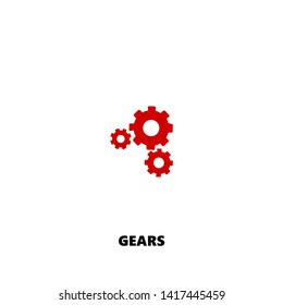 gears icon. gears vector design. sign design. red color