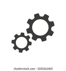 Gears icon, vector, flat design