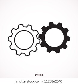 Gears icon, vector, flat design