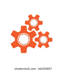 Gears icon. Vector flat design.