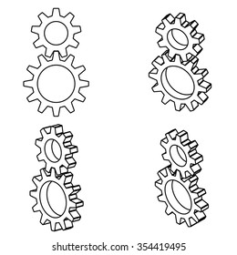 Gears icon. Vector Illustration.