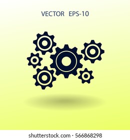 Gears icon. vector illustration