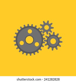 gears icon, vector illustration. Flat design style