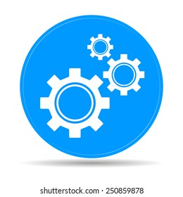 Gears icon, vector illustration. Flat design style