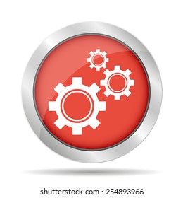 Gears icon, vector illustration. Flat design style