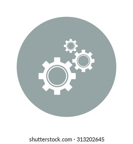 Gears icon, vector illustration. Flat design style