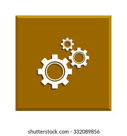 Gears icon, vector illustration. Flat design style