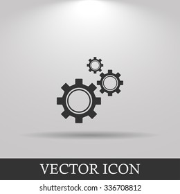 Gears icon, vector illustration. Flat design style
