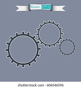 gears icon, vector illustration. Flat design style