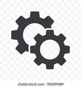 Gears icon vector illustration on transparent background.
