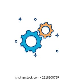imagen vectorial de icono de engranajes con fondo blanco