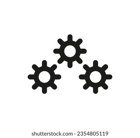 Gears icon vector. Linear style sign for mobile concept and web design. Gears symbol illustration. Pixel vector graphics - Vector.