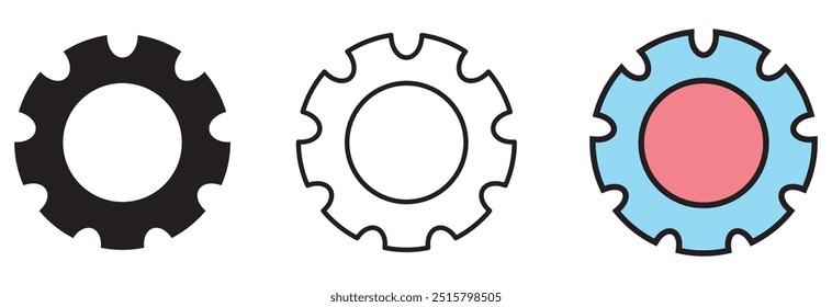  gears icon vector logo isolated on white background design eps 10
