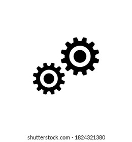 Vector de icono de engranajes sobre fondo blanco