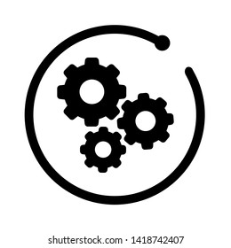 Gears icon. Vector Settings Icon. Automotive logo template. Automotive logo with modern frame isolated.