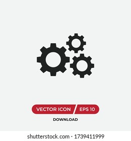 Gears icon vector. Settings symbol. Simple cog sign