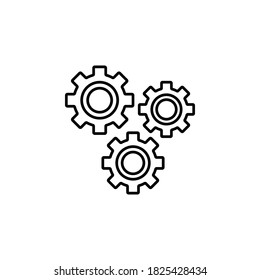 Vector de icono de engranajes. símbolo aislado en fondo blanco