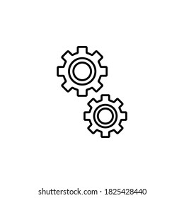 Gears icon vector. symbol isolated on white background