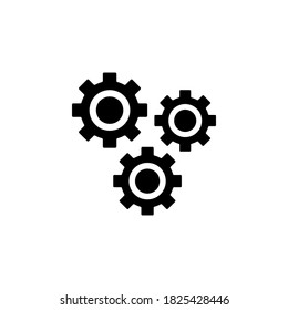 Gears icon vector. symbol isolated on white background