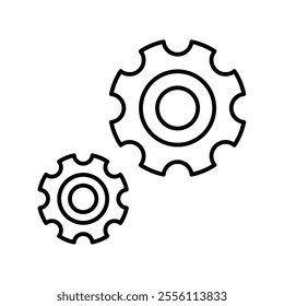 gears icon with white background vector stock illustration