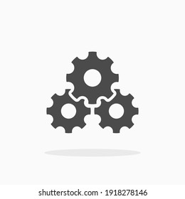 Gears icon. For your design, logo. Vector illustration.